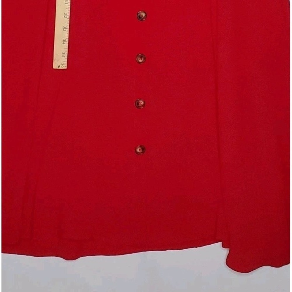 Bloomchic Dress 3XL Red Smocked Flutter Sleeve Button Tie Front Holiday Whimsy - Picture 7 of 11
